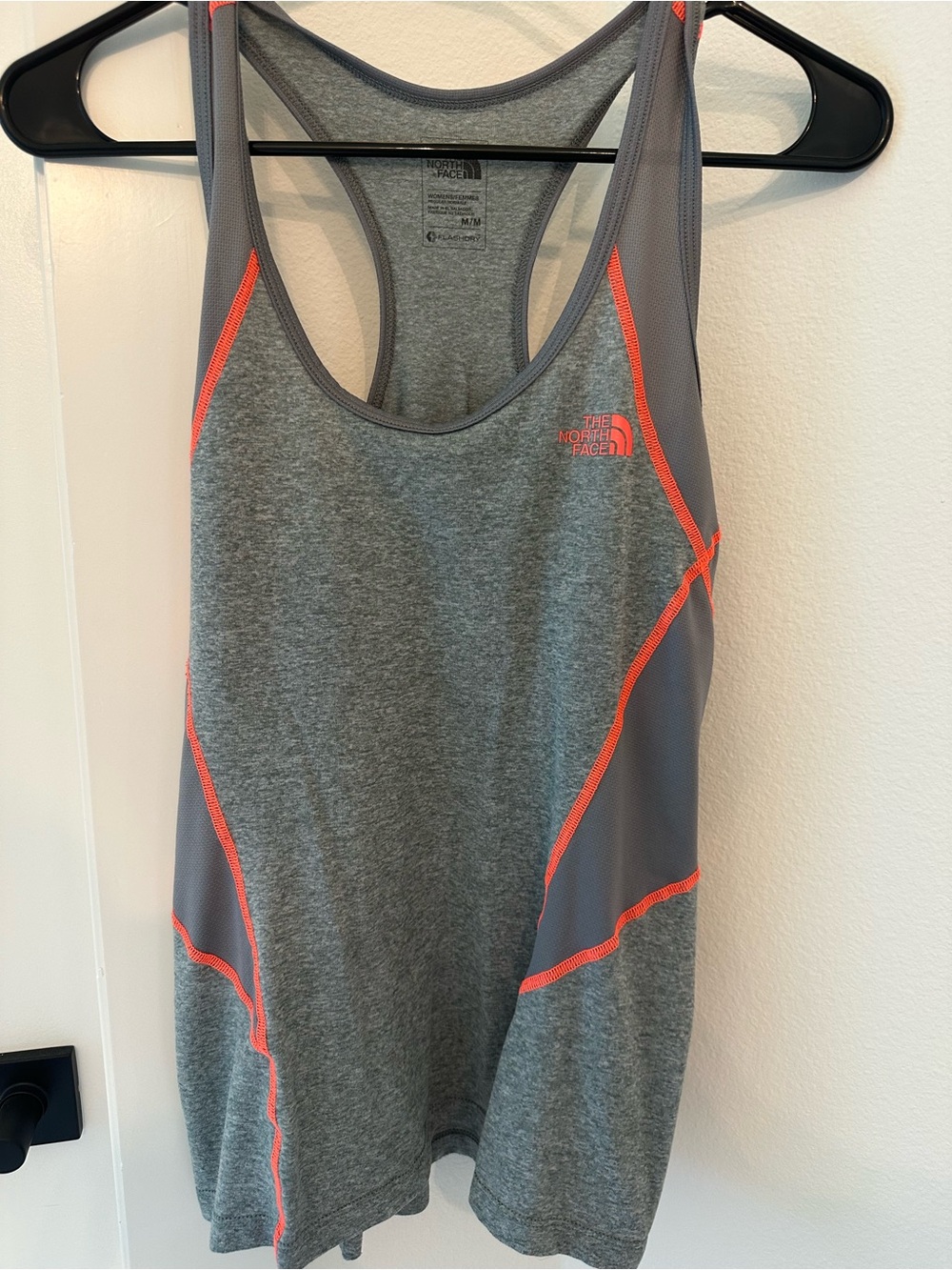The North Face Gray Tank Top with Coral Accents